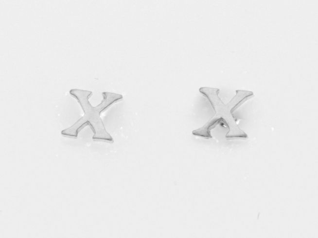 Ohrringe Ohrstecker - Buchstabe X - Silber 925 - Initialien