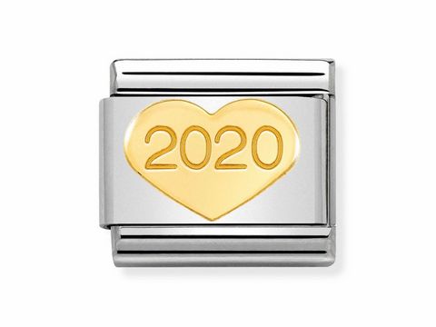 Nomination 030149 37 - Jahreszahl 2020 Composable Classic SYMBOLE Edelstahl + 18kt Gold