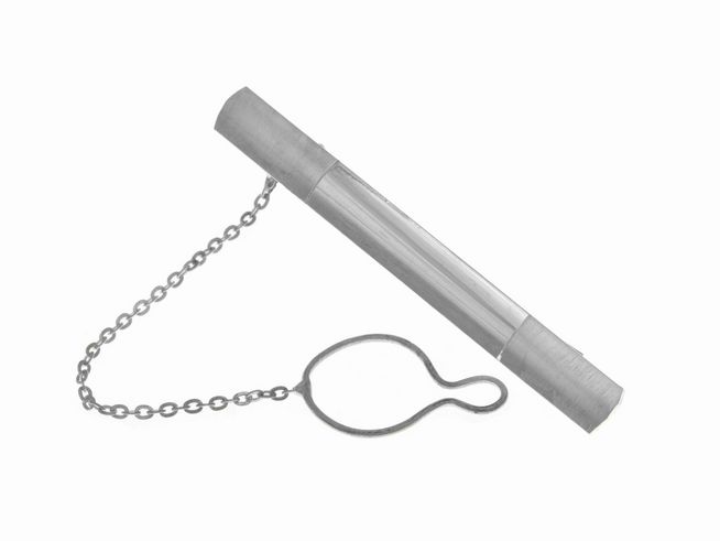 Krawattenklammer mit Knopfkette - Sterling Silber - teilmattiert - aussergewhnlich