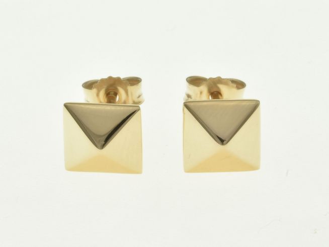 Viereck - Pyramide - Quadrat Ohrstecker - Sterling Silber - Rosegold vergoldet