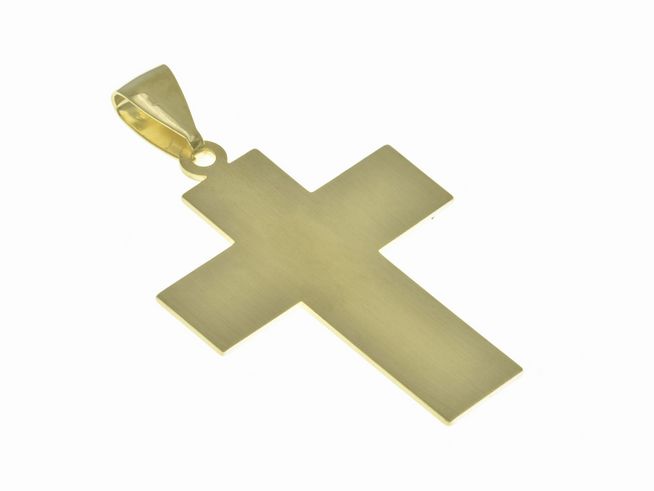 Anhnger Sterling Silber - Kreuz mit Vater unser - mattiert - vergoldet Gelbgold