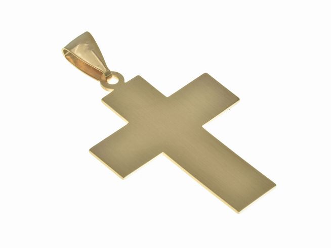 Anhnger Sterling Silber - Kreuz mit Vater unser - mattiert - vergoldet Rosegold