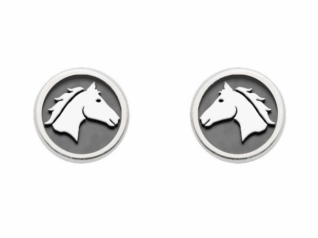 DUR Ohrring - Pferdeglck Pferdekopf - O5505 - Sterling Silber rhodiniert