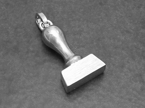 Silber Anhnger -Stempel- ausgefallen - 18 x 10 mm