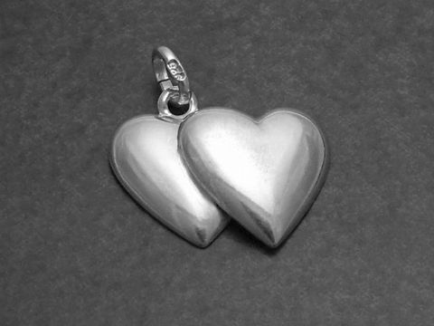 Silber Anhnger -Doppel-Herz- Geschenk aus Liebe