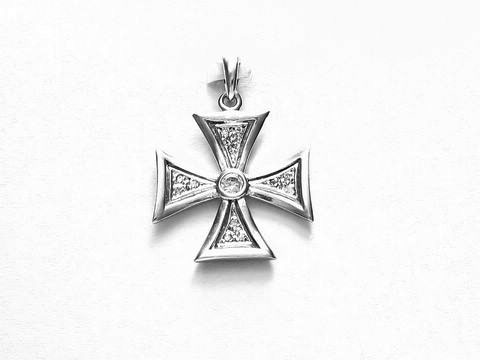 925 Sterling Silber Anhnger Kreuz mit echtem Zirkonia