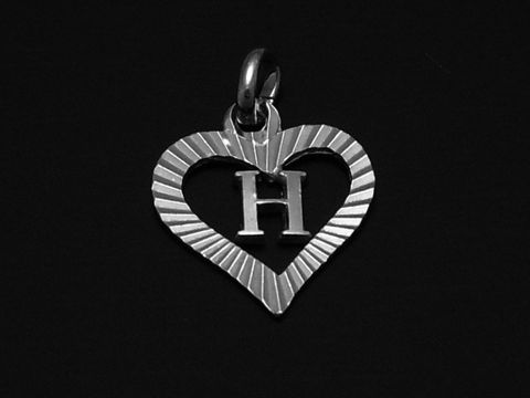 H - 925 Sterling Silber Anhnger Buchstaben -Herz-