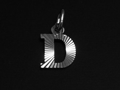 D - Silber Anhnger Buchstaben -Druck- Diamantschliff