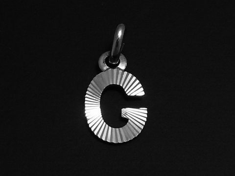 G - Silber Anhnger Buchstaben -Druck- Diamantschliff