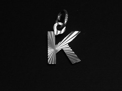 K - Silber Anhnger Buchstaben -Druck- Diamantschliff