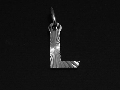 L - Silber Anhnger Buchstaben -Druck- Diamantschliff