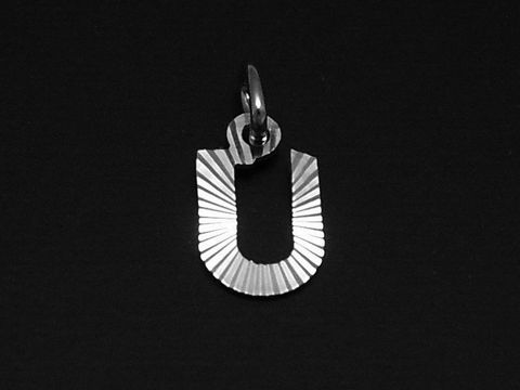 U - Silber Anhnger Buchstaben -Druck- Diamantschliff