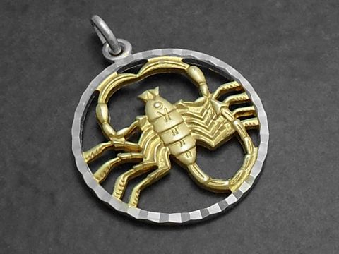 Skorpion 925 Sterling Silber Sternzeichen + Vergoldung