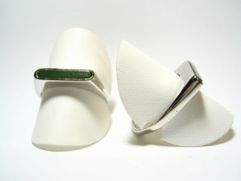 Silber Designer Ring rhodiniert -Jade- in grün