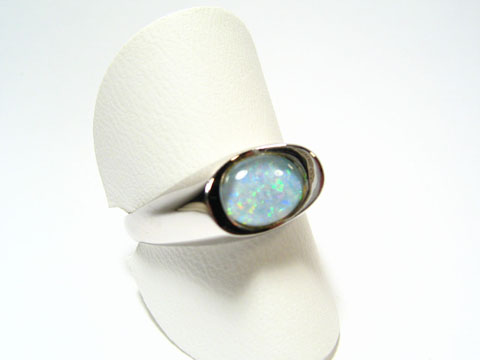 Silber Designer Ring rhodiniert Opal-Triplette bunt