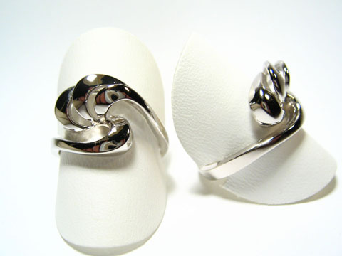 Silber Ring rhodiniert -gewlbt & rundlich- verstellbar
