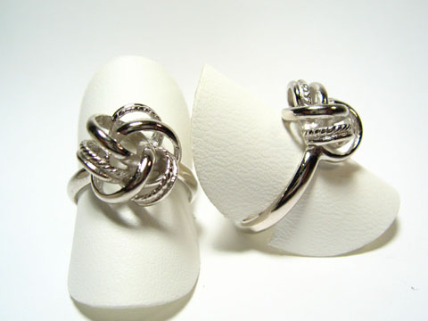 Designer Silber Ring rhodiniert -Knotenform-