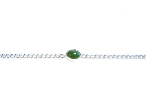 Silber Armband! 19cm x 7mm - Echt Jade - grn -