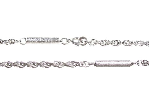 Lange Silberkette - rhodiniert - RRCHEN mattiert 86 cm
