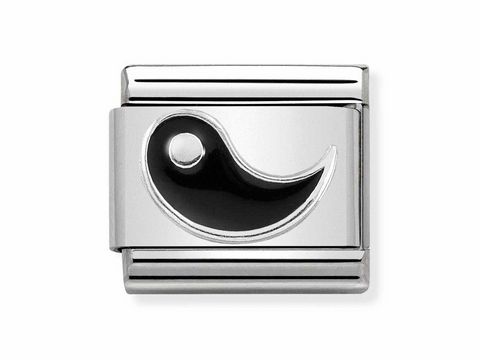 Nomination 330204 22 - Yin - COMPOSABLE CLASSIC SYMBOLE - Edelstahl - Emaille + Silber