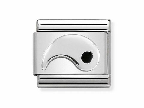 Nomination 330204 23 - Yang - COMPOSABLE CLASSIC SYMBOLE - Edelstahl - Emaille + Silber