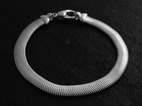 Silberarmband extravagant 21,5 cm Schlangenkette flach