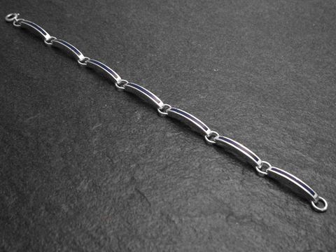 Silberarmband zeitlos 19 cm Design - Lapis-Lack