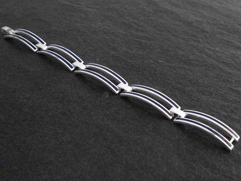Silberarmband zeitlos 18,5 cm Design - Lapis-Lack