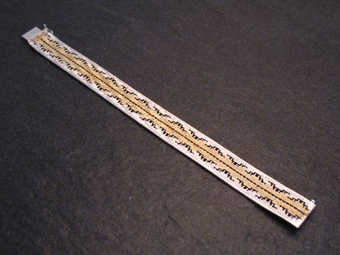 Silberarmband Retro 20 cm Design - teilvergoldet