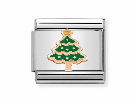 Nomination 430203 05 - Weihnachtsbaum - COMPOSABLE CLASSIC RELIEF - Edelstahl - Emaille + Rosgold