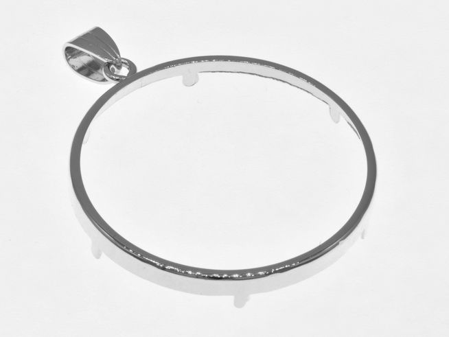 Mnzfassung Anhnger - schlicht - 37 mm max. Mnzen Durchmesser - 925 Sterling Silber rhodiniert