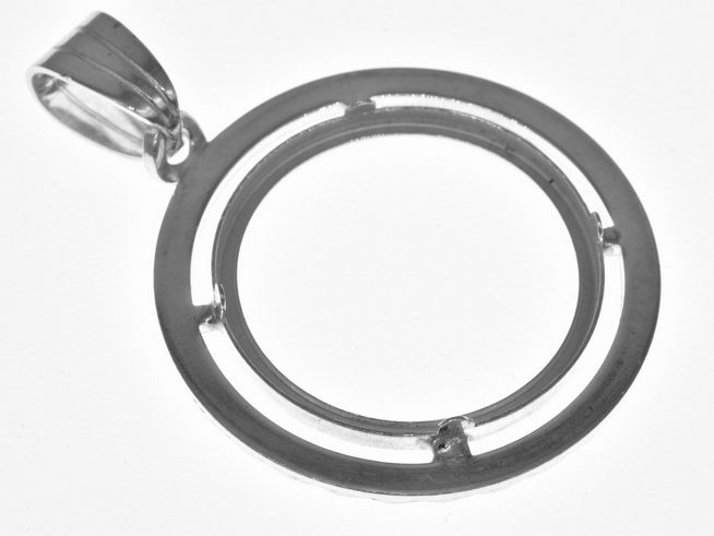 Mnzfassung Anhnger - Diamantschliff - 20 mm max. Mnzen Durchmesser - 925 Sterling Silber