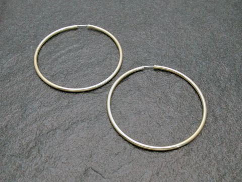 Creolen 6 cm - Gold auf Sterling Silber - vergoldet - 2,5 mm - Ohrringe