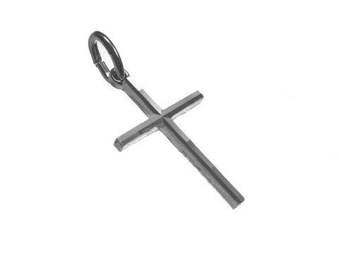 Kreuz -Silber Anhnger rhodiniert - 21 x 13 mm