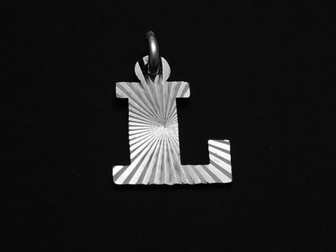 Sterling Silber Buchstaben Initialen Diamantschliff - L