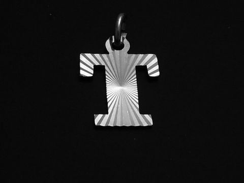 Sterling Silber Buchstaben Initialen Diamantschliff - T