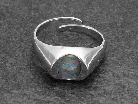 Silberring rho. DESIGN Gr. verstellbar Opal Triplette