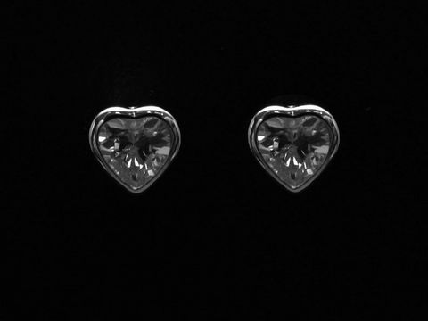 Ohrringe Herzen - 925 Sterling Silber - Zirkonia