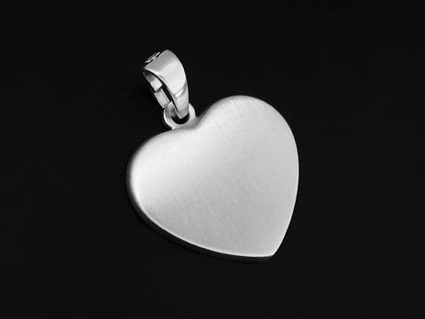 Herz - Silber Anhnger - 925 Sterling Silber rhodiniert - Romantisch - mattiert - 1,5 cm
