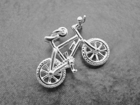 Echt Silber 925 Anhänger Fahrradfahrer Silberpoint Juwelier Qualität 