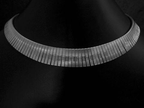 Designerschmuck - Silber Collier Kette rhodiniert - 40 bis 44 cm