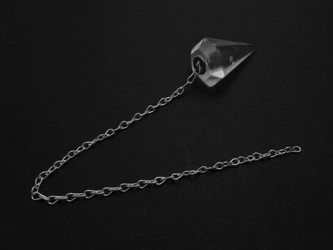 Silber Pendel mit Kette - Prisma - spirituell - fac. Bergkristall - 30 mm