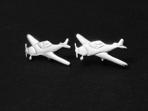 Silber Ohrringe - Flugzeug - Ohrstecker - rhodiniert