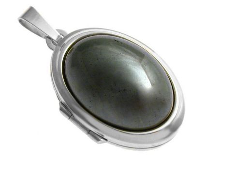 Hmatit Cabochon - rhod. Sterling Silber Medaillon