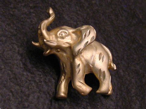 Elephant Anhnger - Silber vergoldet - Diamantschliff
