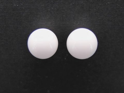Silber Ohrringe - Achat weiss - Kugel - 6,5 mm