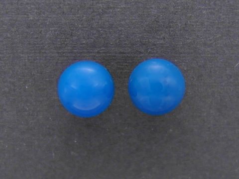 Silber Ohrringe - Achat blau - Kugel - 6,5 mm