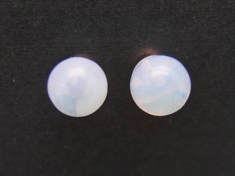Silber Ohrringe - Achat blau schimmernd - Kugel - 6,5 mm