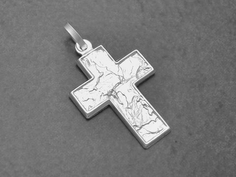 Silber Kreuz - Designermuster - Sterling Silber Anhnger - 23 mm