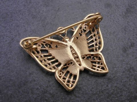 Gold Brosche - tierisch - Gold 333 - Schmetterling - Anstecknadel